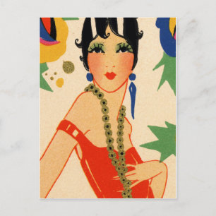 Art Deco Vampig, 1920-talet Flapper Vykort