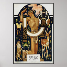 Art Deco VÅR - Apollo and Animals Poster