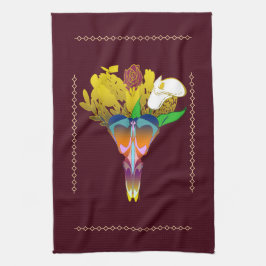 Art Deco Vase with Golden Flowers Kökshandduk