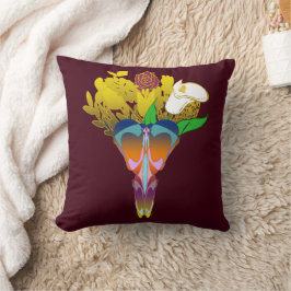 Art Deco Vase with Golden Flowers Kudde