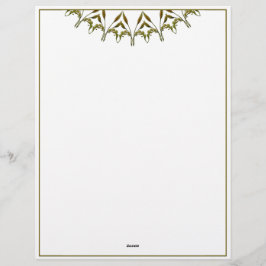 Art Deco-vattenfärgslöv Brevhuvud