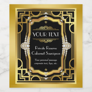 Art Deco Vin Flaska-etiketter Vinflaska Etikett