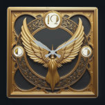 Art Deco Vingar Fyrkantig Klocka<br><div class="desc">Underbar klockdesign. Du kommer att kärlek det som andra. Du kan fritt använda den här designen för andra produkter som du gillar eller anpassa och lägga till texten. Följ mig för mer. Tack. Ha en trevlig dag.</div>