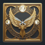 Art Deco Vingar Fyrkantig Klocka<br><div class="desc">Underbar klockdesign. Du kommer att kärlek det som andra. Du kan fritt använda den här designen för andra produkter som du gillar eller anpassa och lägga till texten. Följ mig för mer. Tack. Ha en trevlig dag.</div>