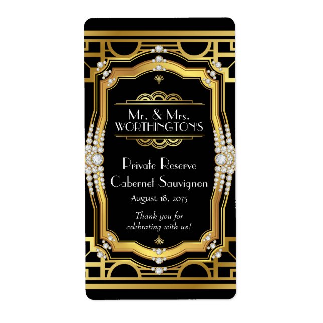 Art Deco-vinsetikett Fraktsedel (Framsidan)