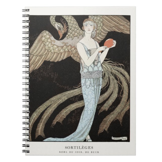 Art Deco Vintage 1920-talsmode Flapper Fenix Anteckningsbok (Framsidan)