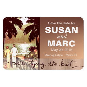 Art Deco-Vintage Beach spara datumflex Magnet
