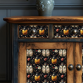 Art Deco Vintage Black Guld Blommigt Beetle