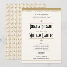 Art Deco Vintage Black och Guld Bröllop