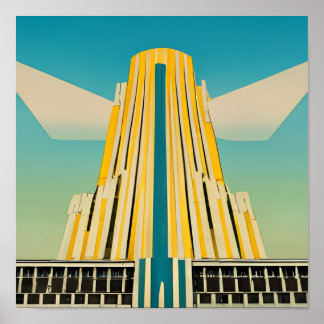 Art Deco Vintage Byggnad Poster 2