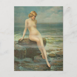 Art deco-Vintage Fäst upp-flickkonst Vykort