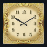 Art Deco-Vintage Fyrkantig Klocka<br><div class="desc">Underbar klockdesign. Du kommer att kärlek det som andra. Du kan fritt använda den här designen för andra produkter som du gillar eller anpassa och lägga till texten. Följ mig för mer. Tack. Ha en trevlig dag.</div>