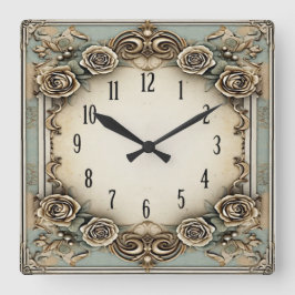 Art Deco Vintage Fyrkantig Klocka