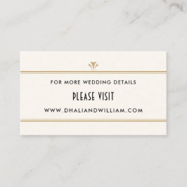 Art Deco Vintage Guld och Black Bröllop webbplats Tilläggskort