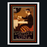 Art Deco-Vintage kaffe Poster 12 x 16<br><div class="desc">Underbar vintage Art Deco kallade reklam för Chocolate Amatller Marca Luna. 12 x 16</div>