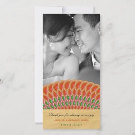 Art Deco Vintage Scallop Fläkt Boho Asian Bröllop Tack Kort