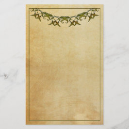 Art Deco Vintage Stationery Papper med Greenery