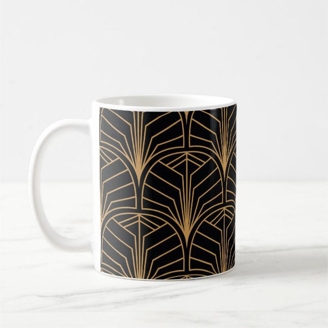 Art Deco, vintagens minimalistiska mönster. Kaffemugg (Vänster)