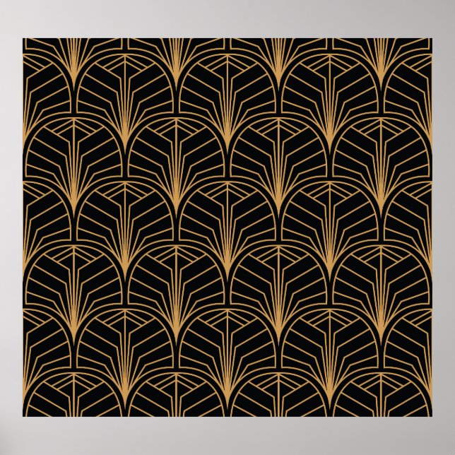 Art Deco, vintagens minimalistiska mönster. Poster (Framsidan)
