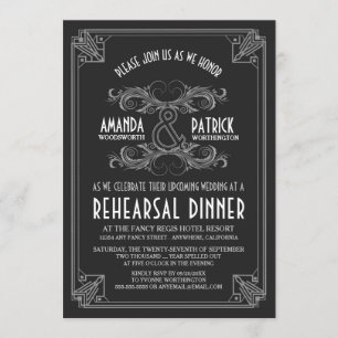 Art Deco-Vintagens repetitionsmiddagsinbjudningar Inbjudningar