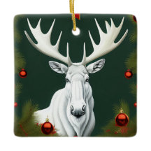 Art Deco Vit Julälg Ornament