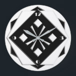 Art Deco vit på svart geometrisk mönster Stor Klocka<br><div class="desc">Art Deco,  stiliserad,  vit på svart geometriskt mönster i staplade 3-d-formade former med ansiktet kant - digital konst</div>