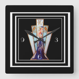 ART DECO WALL CLOCK FYRKANTIG KLOCKA