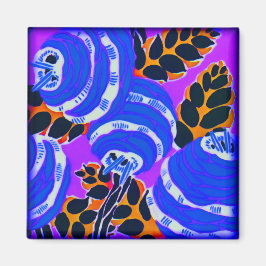 Art Deco Wallblommor - Blues+ (magnet) Magnet