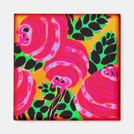 Art Deco Wallblommor - Shock rosa+ (magnet) Magnet