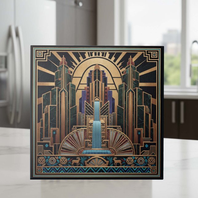 Art Deco Waterfall Arkitektonisk Pat#3 ID1196 Kakelplatta (Skapare uppladdad)