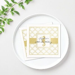 Art Deco Wave Guld Glitter Seahorse Beach Party Pappersservett