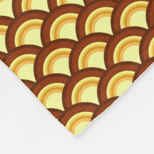 Art Deco wave mönster - choklad och gult Fleecefilt