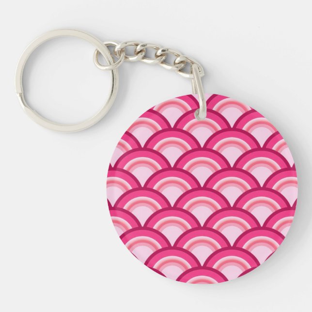 Art Deco wave mönster - fuchsia and coral (Framsidan)