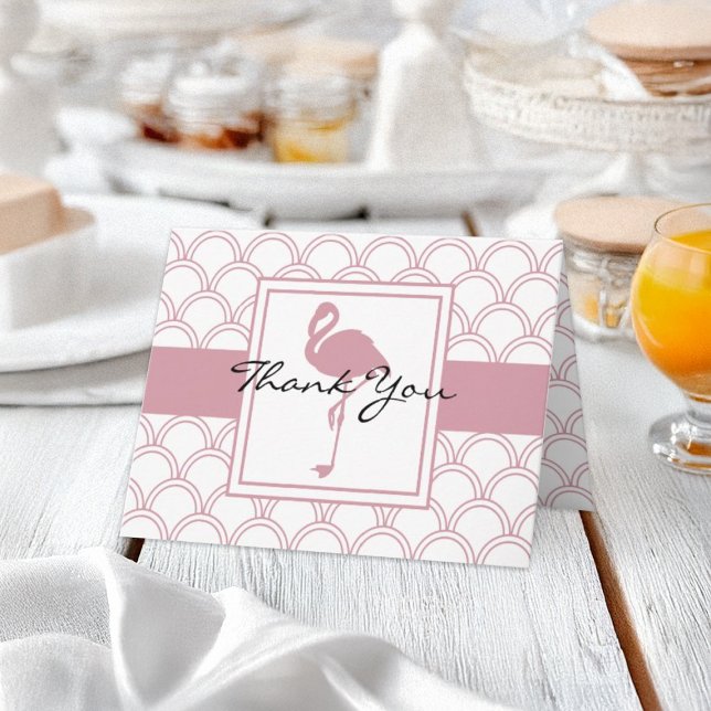 Art Deco Wave Patten Rosa Flamingo - tackkort (Skapare uppladdad)