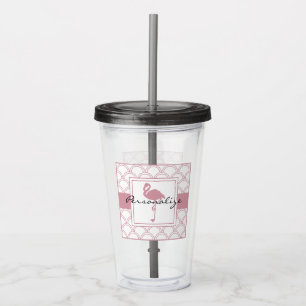 Art Deco Wave Patten Rosa Flamingo Take Away Mugg