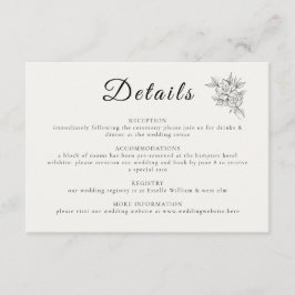 Art Deco Wedding Enclosure Card Tilläggskort