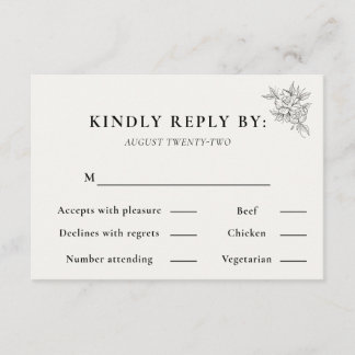 Art Deco Wedding RSVP Card  OSA Kort