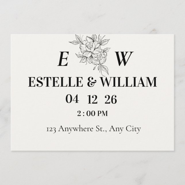 Art Deco Wedding Save the Date Card Spara Datumet (Framsida)