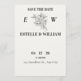 Art Deco Wedding Save the Date Card Spara Datumet