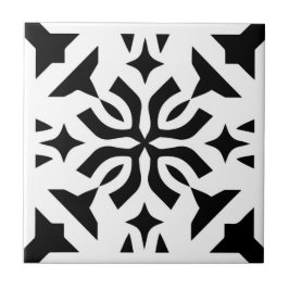 Art Deco White Black Ceramic Tile Kakelplatta