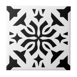 Art Deco White Black Ceramic Tile Kakelplatta