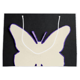 ART DECO WHITE BUTTERFLY SHOPPING BAG