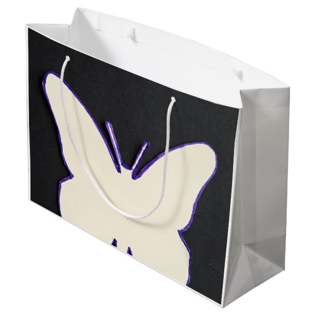 ART DECO WHITE BUTTERFLY SHOPPING BAG (Baksidan Vinklad)