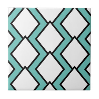 Art Deco White Diamonds Tile 2 Kakelplatta