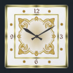 Art Deco White Fyrkantig Klocka<br><div class="desc">Underbar Art Deco-klockdesign. Du kommer att kärlek det som andra. Du kan fritt använda den här designen för andra produkter eller anpassa och lägga till text. Följ mig för mer. Tack. Ha en trevlig dag.</div>