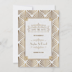 Art Deco White Gatsby 1920-talet Spara datumet