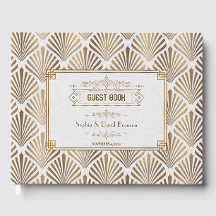 Art Deco White Gatsby 1920-talet Stil Bröllop Gästböcker