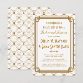 Art Deco White Rehearsal Dinner-inbjudningar Inbjudningar
