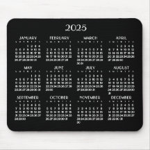 Art Deco White Yarly Calendar 2025