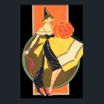 Art Deco Witch Jack o lantern Pumpkin Poster<br><div class="desc">Vintage Halloween-utskrift</div>